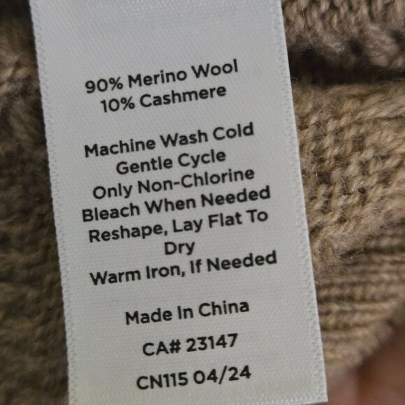 Haven Well Within Merino Cashmere Chevron Turtleneck Sweater Size XXL - Picture 8 of 8